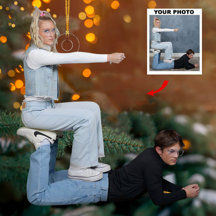 Bonded By Love - Personalized Photo Mica Ornament - Christmas Gift For Siblings, Family Members