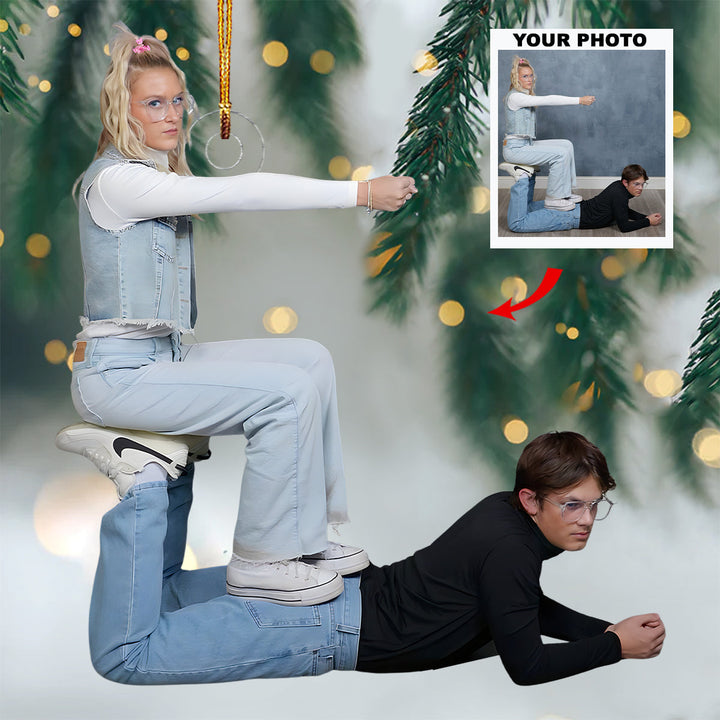 Bonded By Love - Personalized Photo Mica Ornament - Christmas Gift For Siblings, Family Members