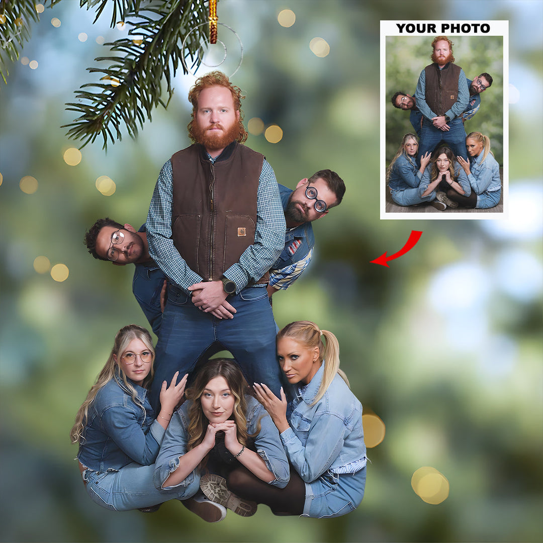 Brother And Sister Bliss - Personalized Photo Mica Ornament - Christmas Gift For Siblings, Family Members