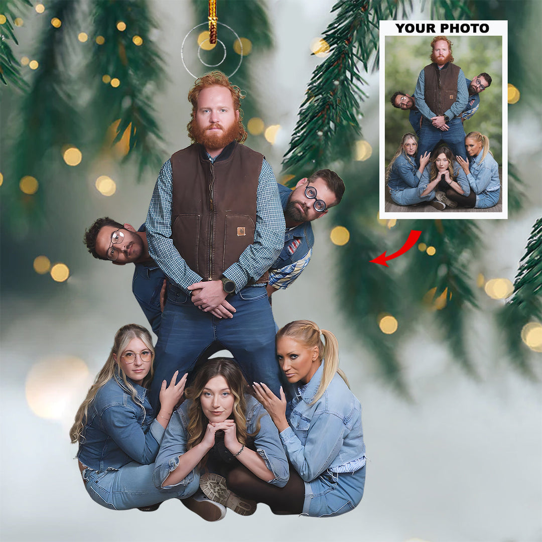 Brother And Sister Bliss - Personalized Photo Mica Ornament - Christmas Gift For Siblings, Family Members