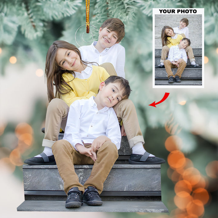 Partners In Crime - Personalized Photo Mica Ornament - Christmas Gift For Siblings, Family Members