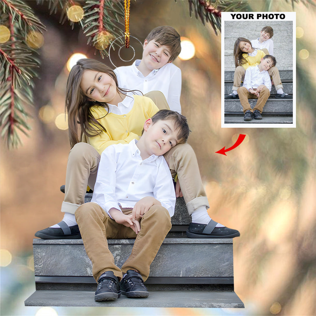 Partners In Crime - Personalized Photo Mica Ornament - Christmas Gift For Siblings, Family Members