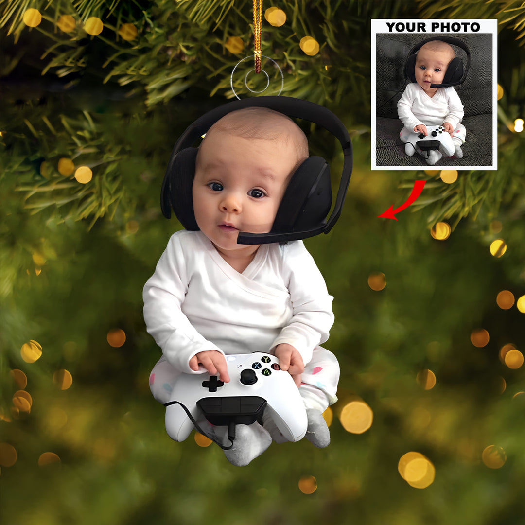 Born to Sparkle - Personalized Photo Mica Ornament - Christmas Gift For Family Members, New Mom, New Dad