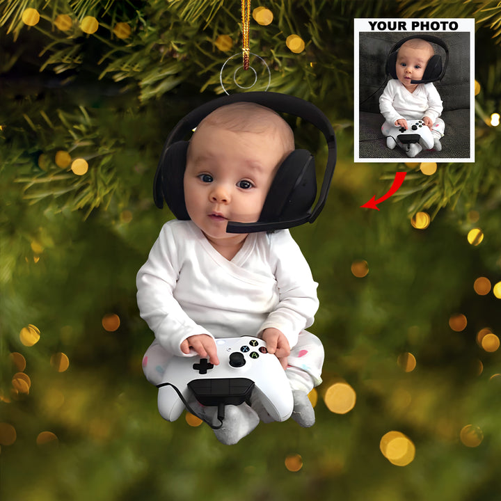 Born to Sparkle - Personalized Photo Mica Ornament - Christmas Gift For Family Members, New Mom, New Dad