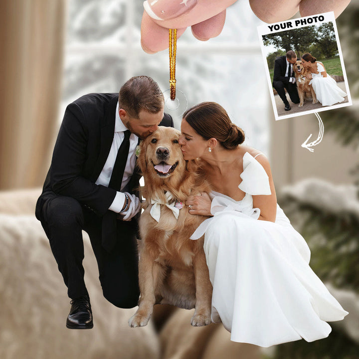 Wedding Companions - Personalized Photo Mica Ornament - Gift For Couple, Family Members