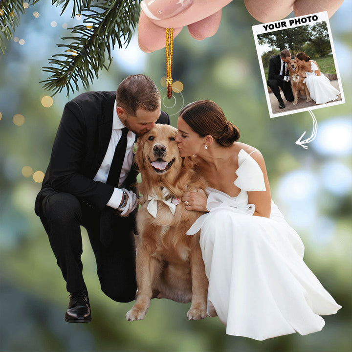Wedding Companions - Personalized Photo Mica Ornament - Gift For Couple, Family Members