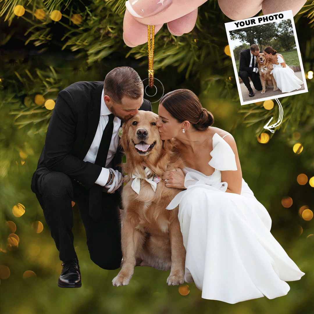 Wedding Companions - Personalized Photo Mica Ornament - Gift For Couple, Family Members