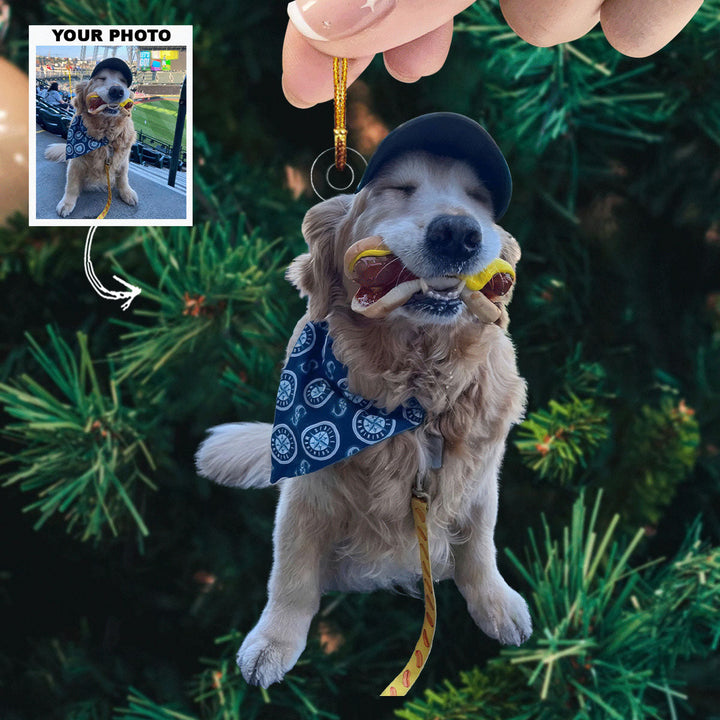 Stadium Snack - Personalized Photo Mica Ornament - Gift For Dog Lovers, Dog Owners