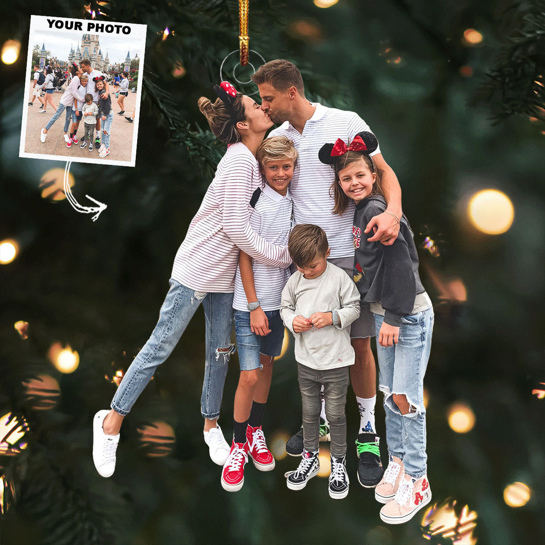 Galactic Family - Personalized Photo Mica Ornament - Gift For Family, Family Members