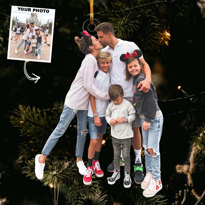 Galactic Family - Personalized Photo Mica Ornament - Gift For Family, Family Members