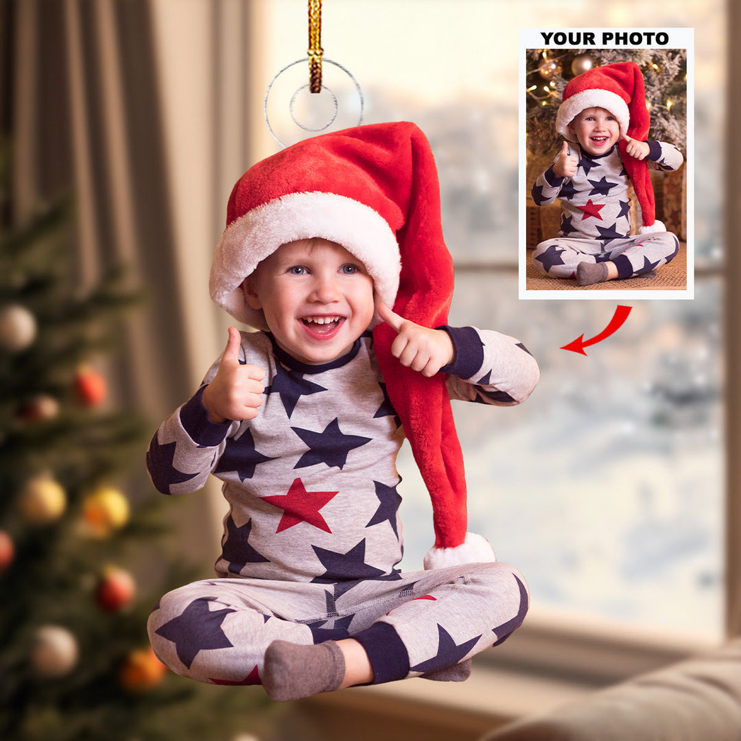 Happy Baby Moment - Personalized Photo Mica Ornament - Christmas Gift For Family Members