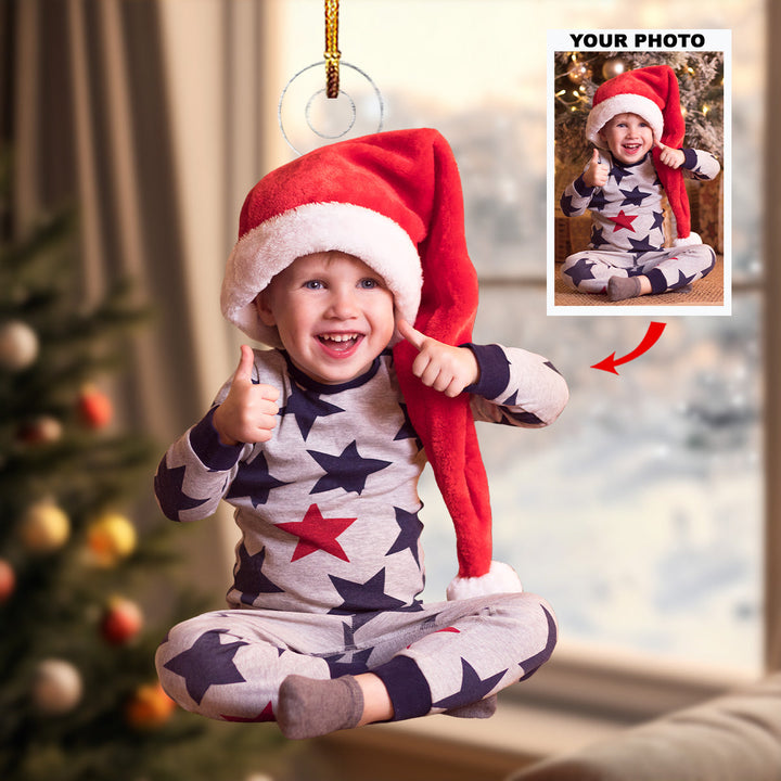 Happy Baby Moment - Personalized Photo Mica Ornament - Christmas Gift For Family Members