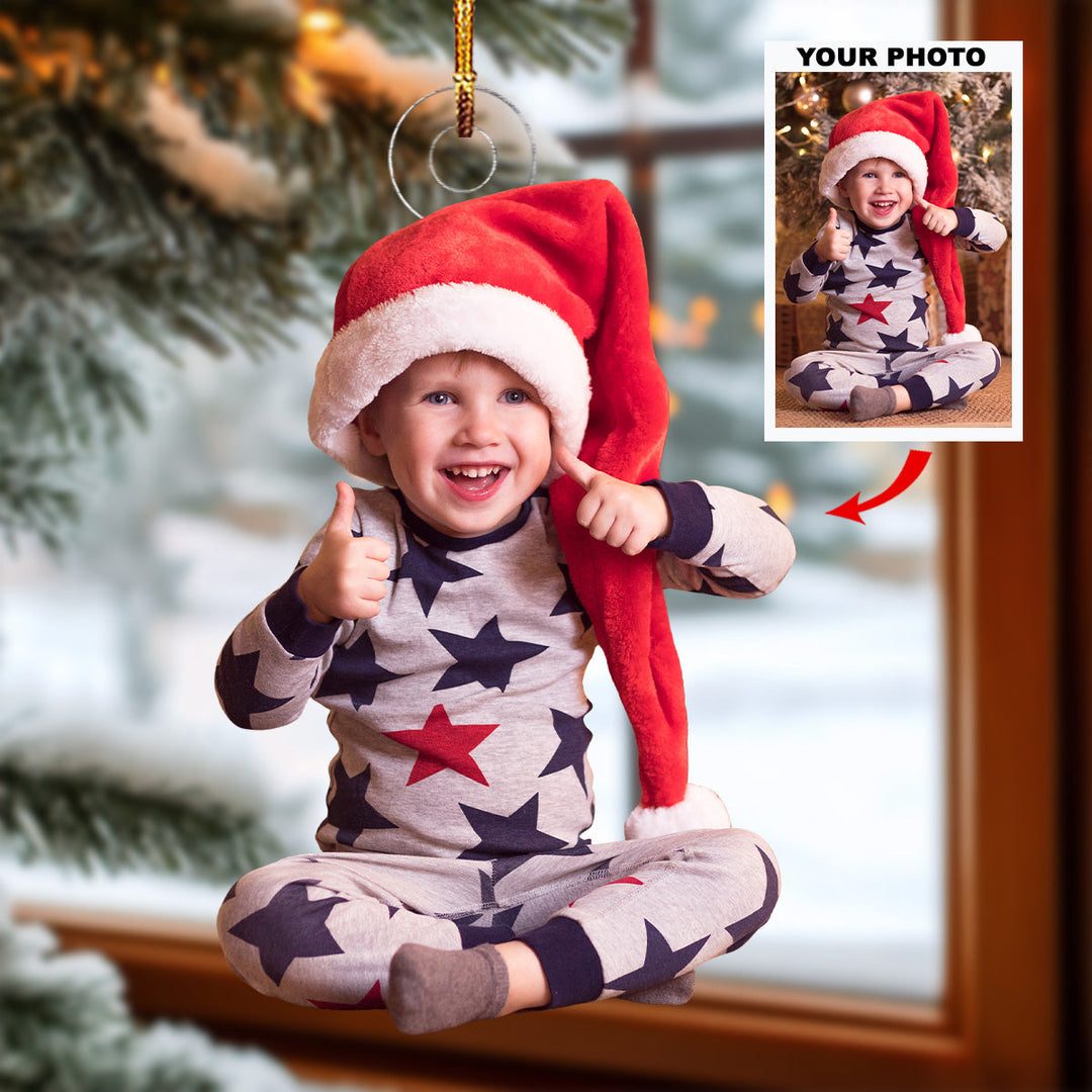 Happy Baby Moment - Personalized Photo Mica Ornament - Christmas Gift For Family Members
