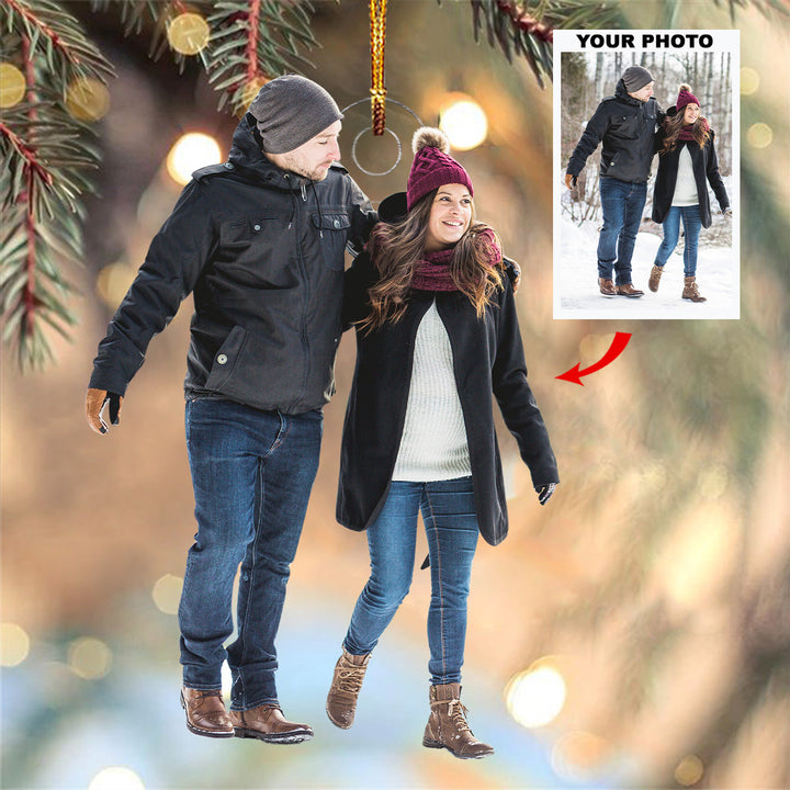 You And Me In The Winter - Personalized Photo Mica Ornament - Christmas Gift For Couple, Family Members