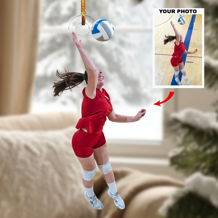 Volleyball Lover - Personalized Photo Mica Ornament - Christmas Gift For Volleyball Players, Volleyball Lovers