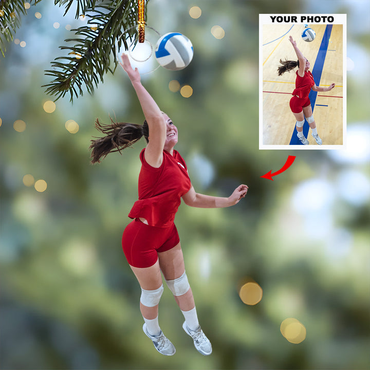Volleyball Lover - Personalized Photo Mica Ornament - Christmas Gift For Volleyball Players, Volleyball Lovers