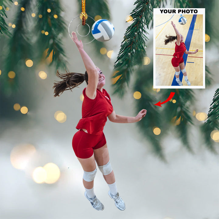 Volleyball Lover - Personalized Photo Mica Ornament - Christmas Gift For Volleyball Players, Volleyball Lovers