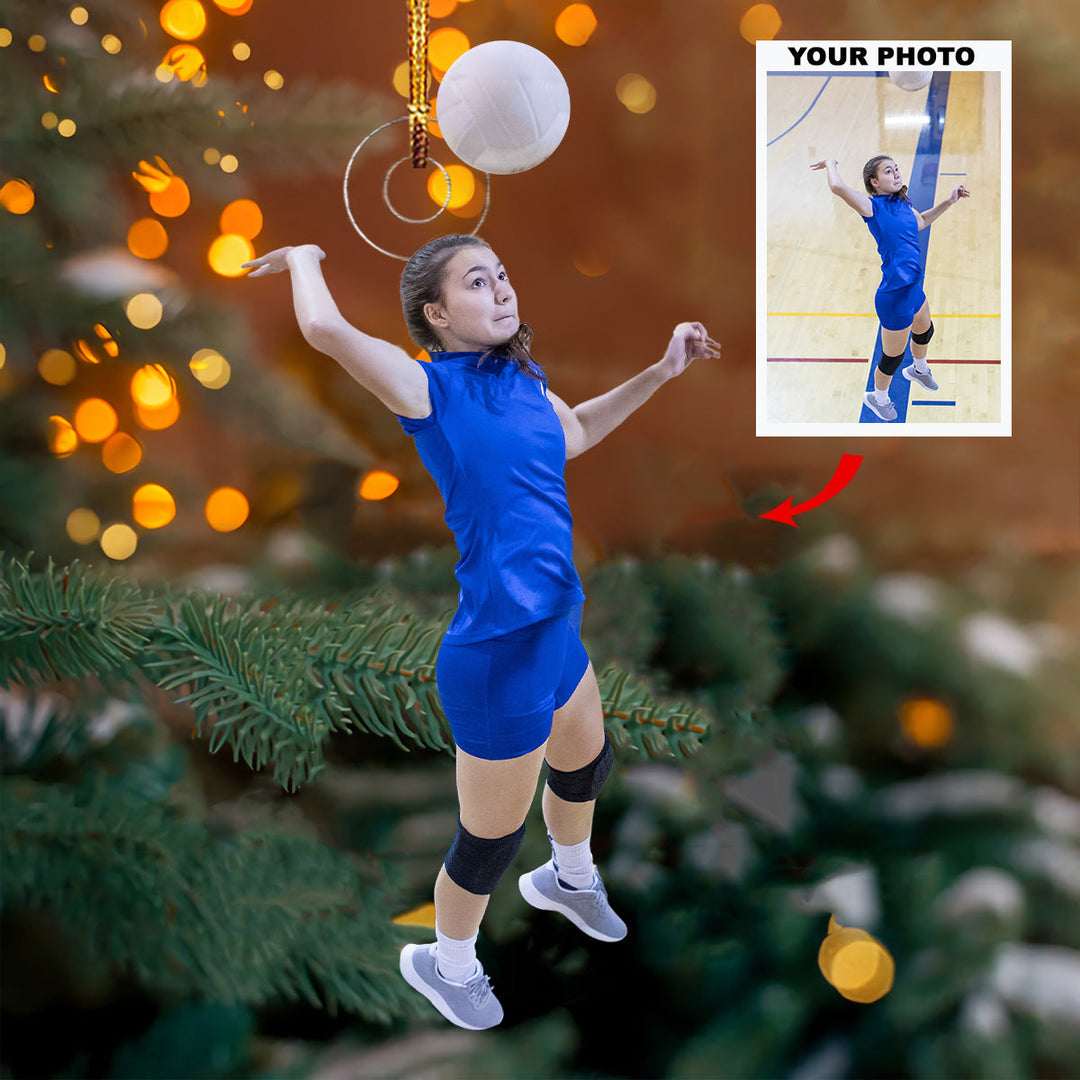 Volleyball Player - Personalized Photo Mica Ornament - Christmas Gift For Volleyball Players, Volleyball Lovers