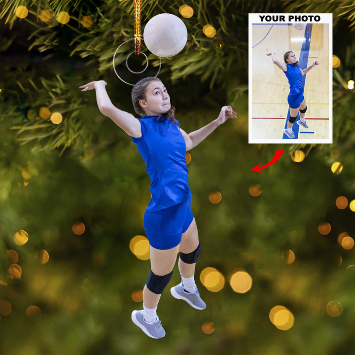 Volleyball Player - Personalized Photo Mica Ornament - Christmas Gift For Volleyball Players, Volleyball Lovers