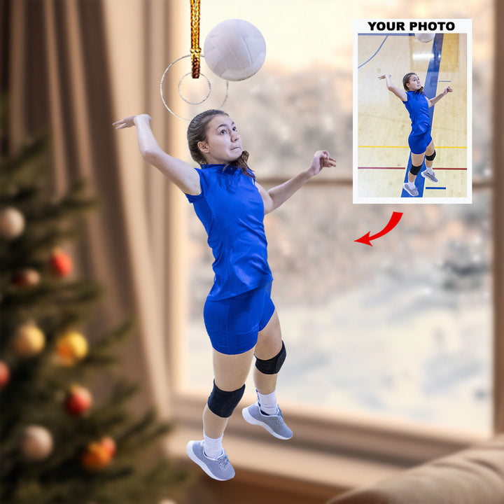 Volleyball Player - Personalized Photo Mica Ornament - Christmas Gift For Volleyball Players, Volleyball Lovers