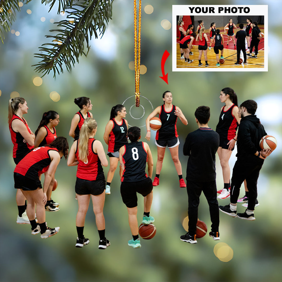 We Are A Team - Personalized Photo Mica Ornament - Christmas Gift For Basketball Players, Basketball Lovers