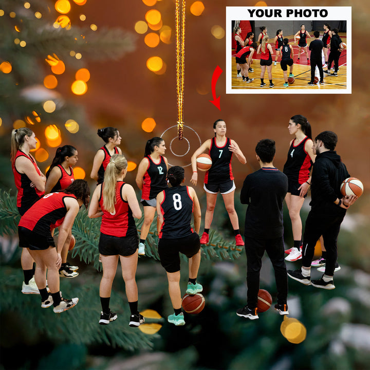 We Are A Team - Personalized Photo Mica Ornament - Christmas Gift For Basketball Players, Basketball Lovers