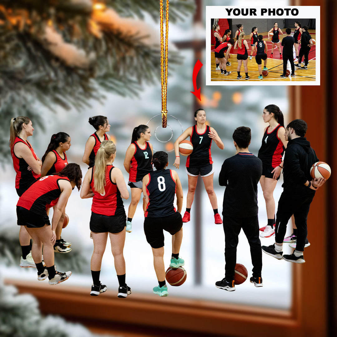 We Are A Team - Personalized Photo Mica Ornament - Christmas Gift For Basketball Players, Basketball Lovers