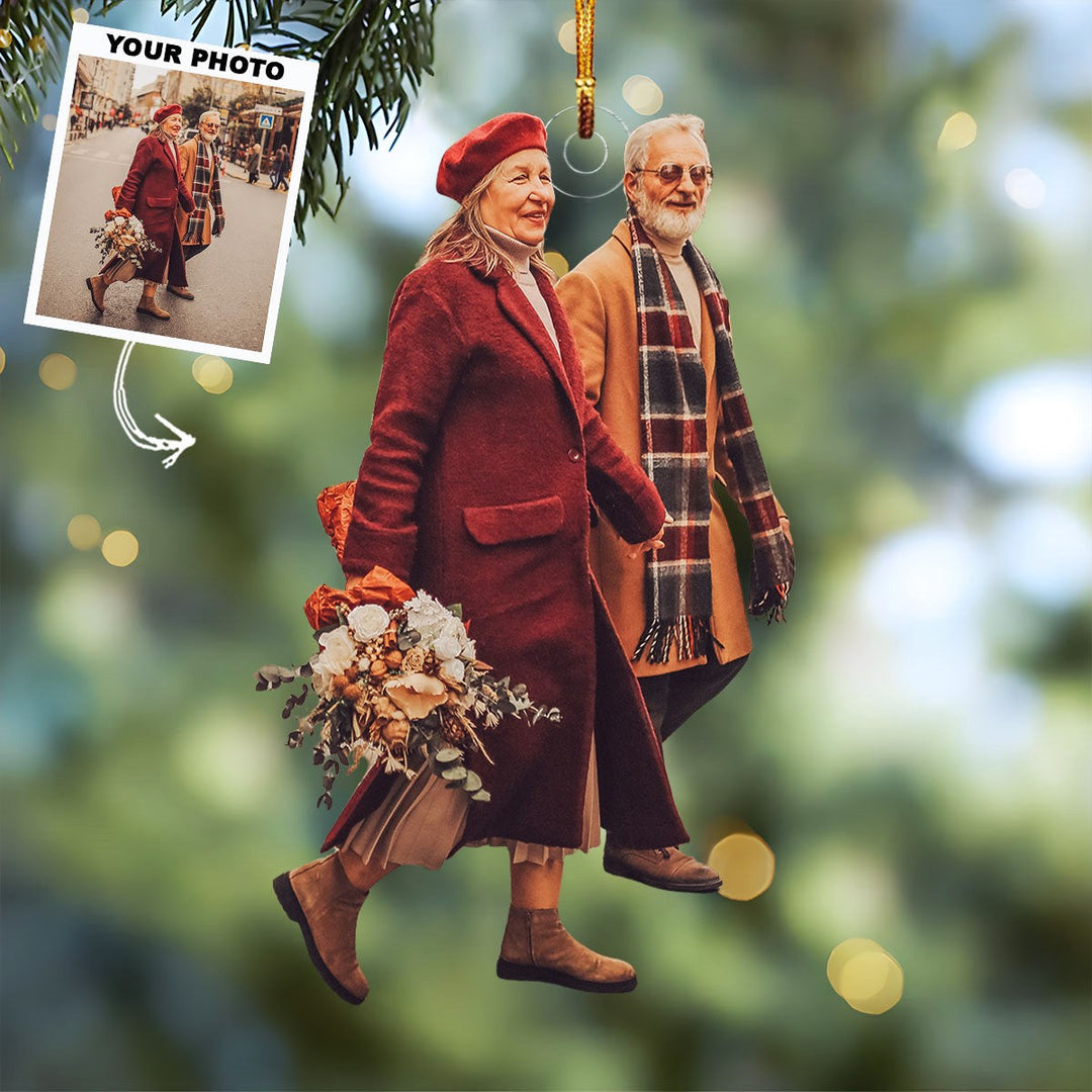 Eternal Love - Personalized Photo Mica Ornament - Gift For Couple, Family Members