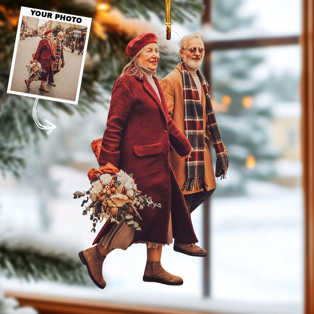 Eternal Love - Personalized Photo Mica Ornament - Gift For Couple, Family Members