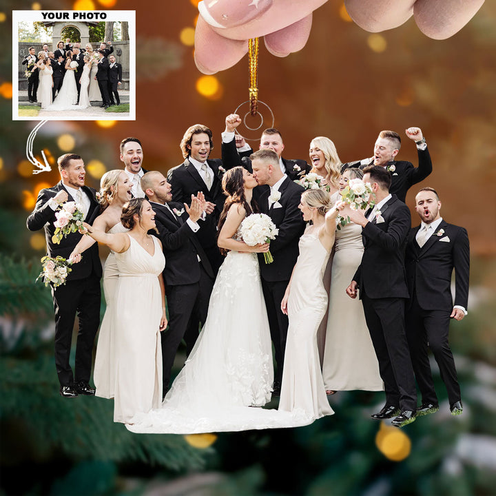 Our First Christmas - Personalized Photo Mica Ornament - Gift For Couple, Family Members