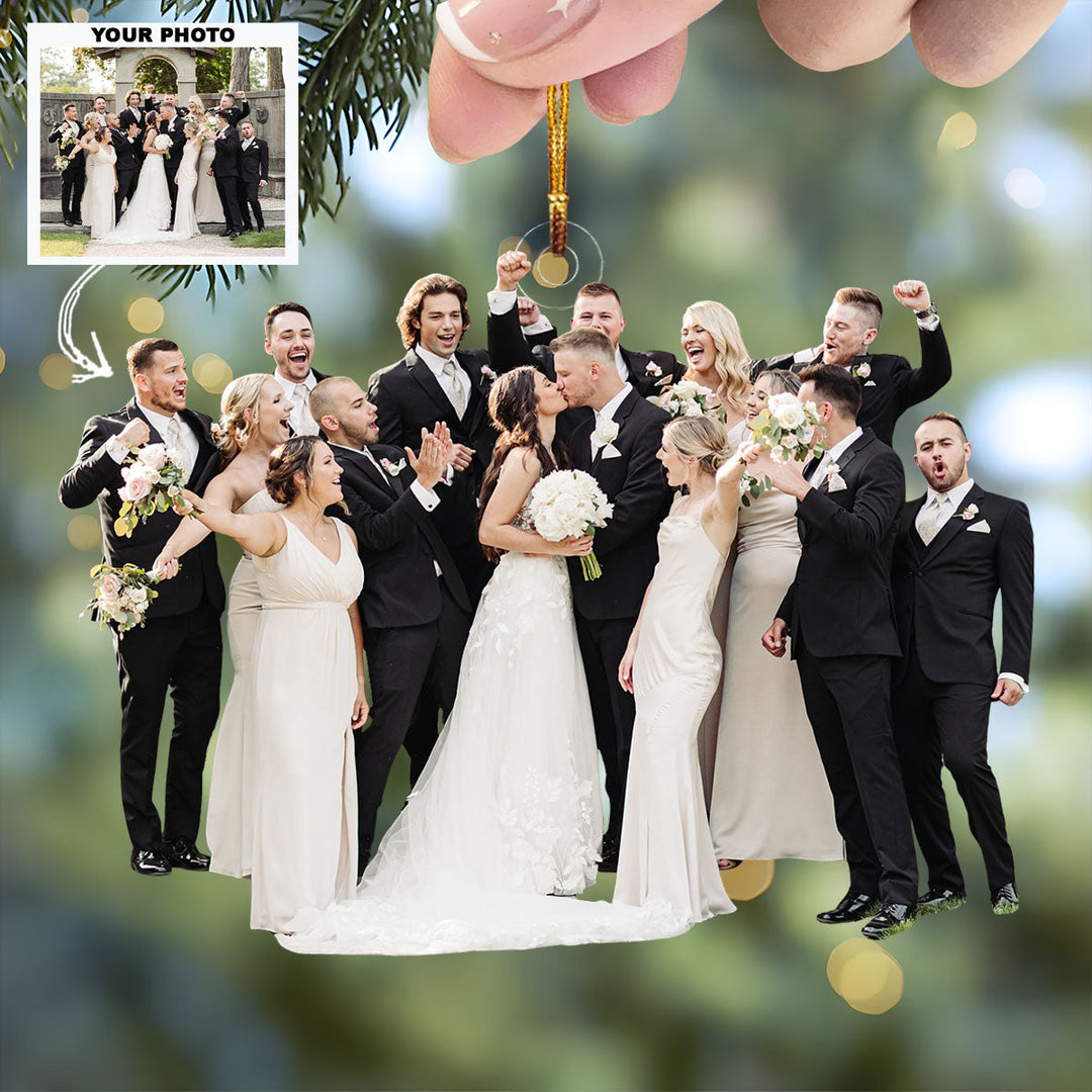 Our First Christmas - Personalized Photo Mica Ornament - Gift For Couple, Family Members