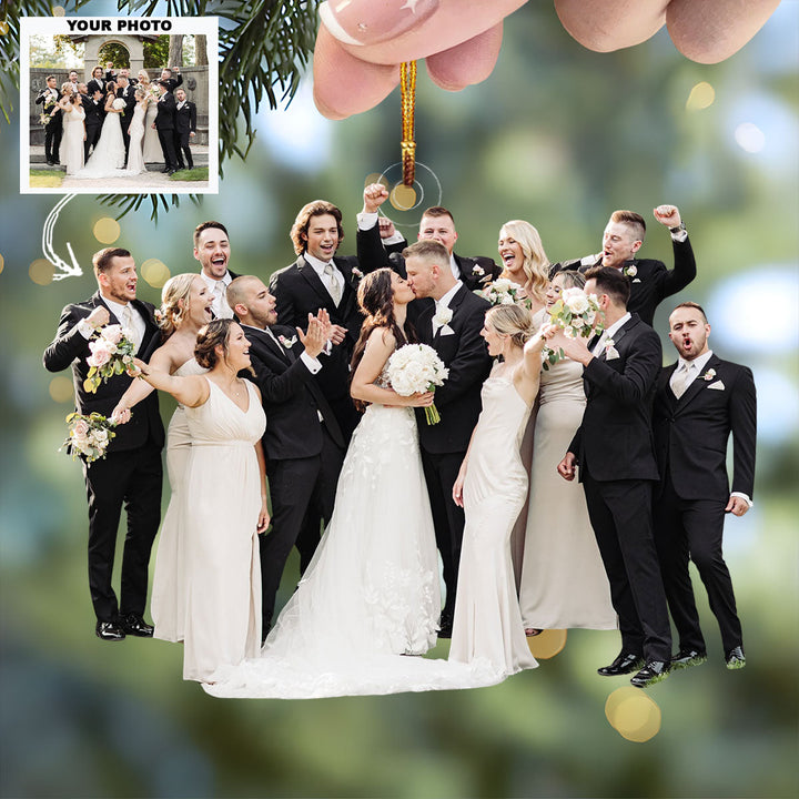 Our First Christmas - Personalized Photo Mica Ornament - Gift For Couple, Family Members