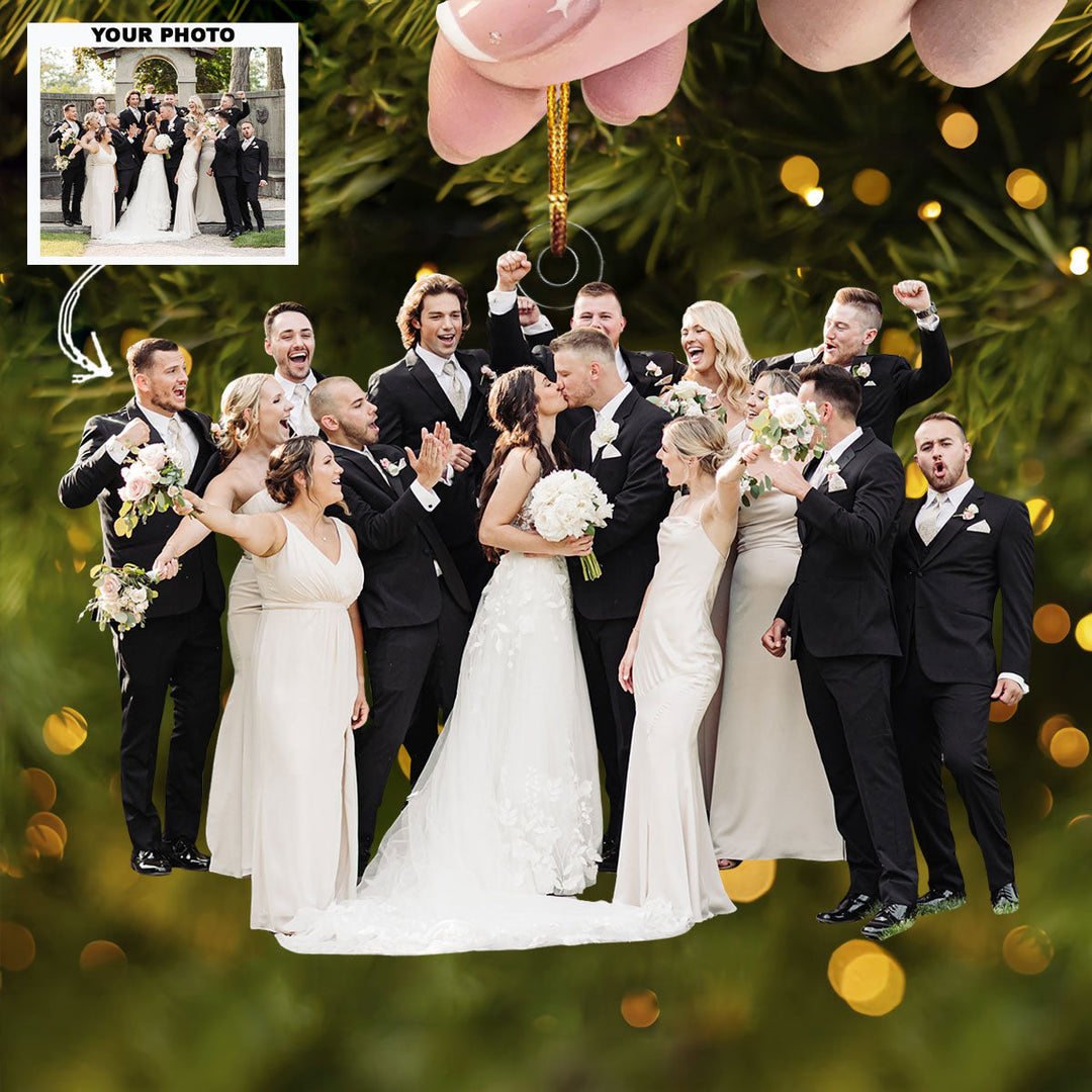 Our First Christmas - Personalized Photo Mica Ornament - Gift For Couple, Family Members