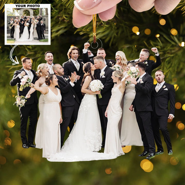 Our First Christmas - Personalized Photo Mica Ornament - Gift For Couple, Family Members