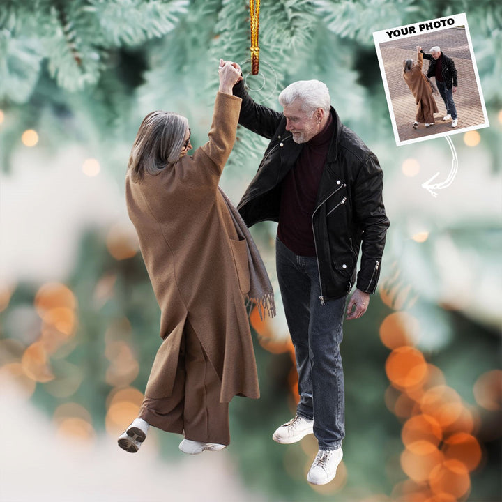 Timeless Bond - Personalized Photo Mica Ornament - Gift For Couple, Family Members