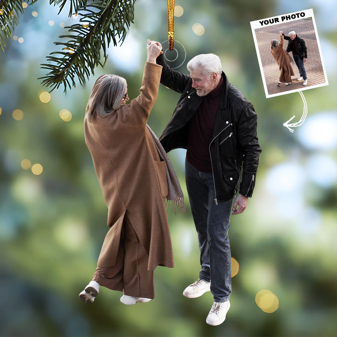 Timeless Bond - Personalized Photo Mica Ornament - Gift For Couple, Family Members