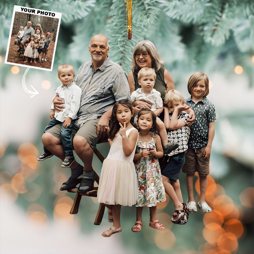 Beloved Moments - Personalized Photo Mica Ornament - Gift For Family, Family Members