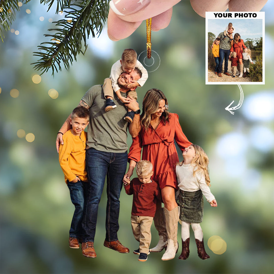 Cherished Moments - Personalized Photo Mica Ornament - Gift For Family, Family Members