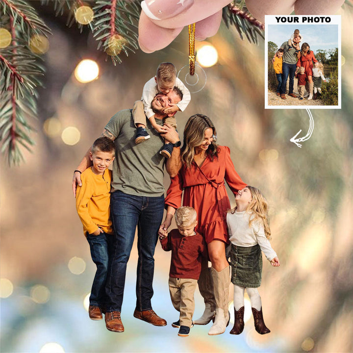 Cherished Moments - Personalized Photo Mica Ornament - Gift For Family, Family Members