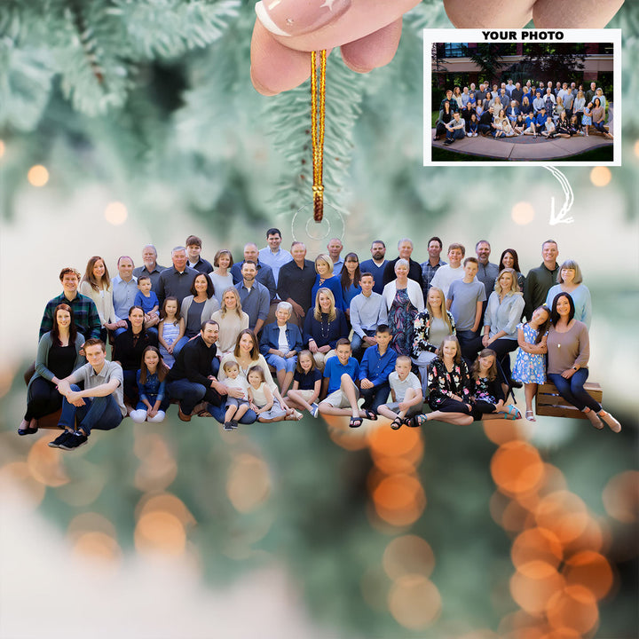 Forever Connected - Personalized Photo Mica Ornament - Gift For Family, Family Members