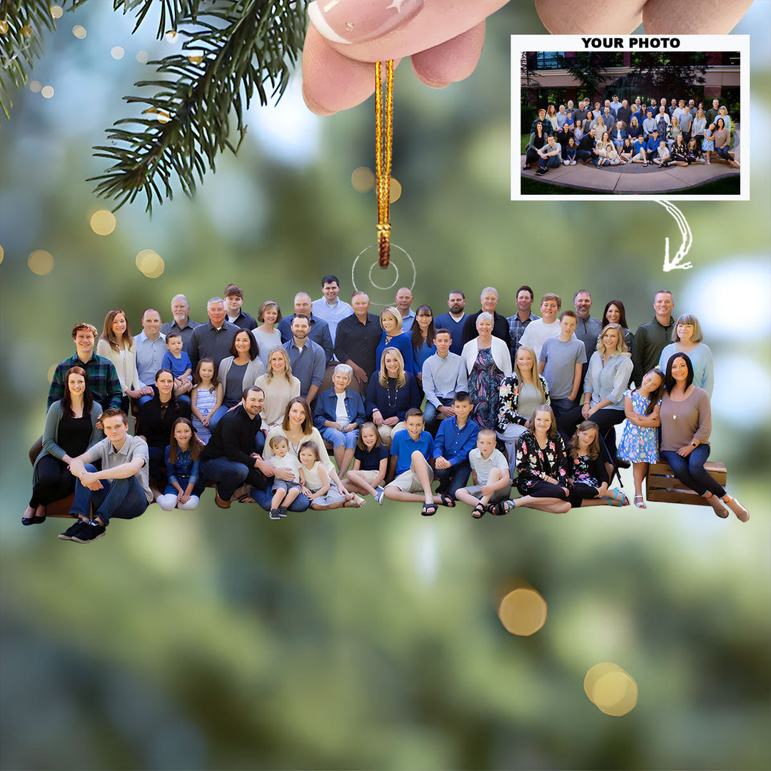 Forever Connected - Personalized Photo Mica Ornament - Gift For Family, Family Members