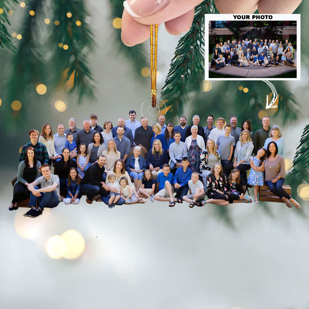 Forever Connected - Personalized Photo Mica Ornament - Gift For Family, Family Members