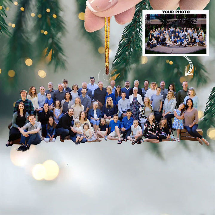 Forever Connected - Personalized Photo Mica Ornament - Gift For Family, Family Members