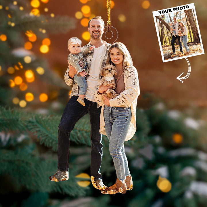 Home Sweet Family - Personalized Photo Mica Ornament - Gift For Family, Family Members