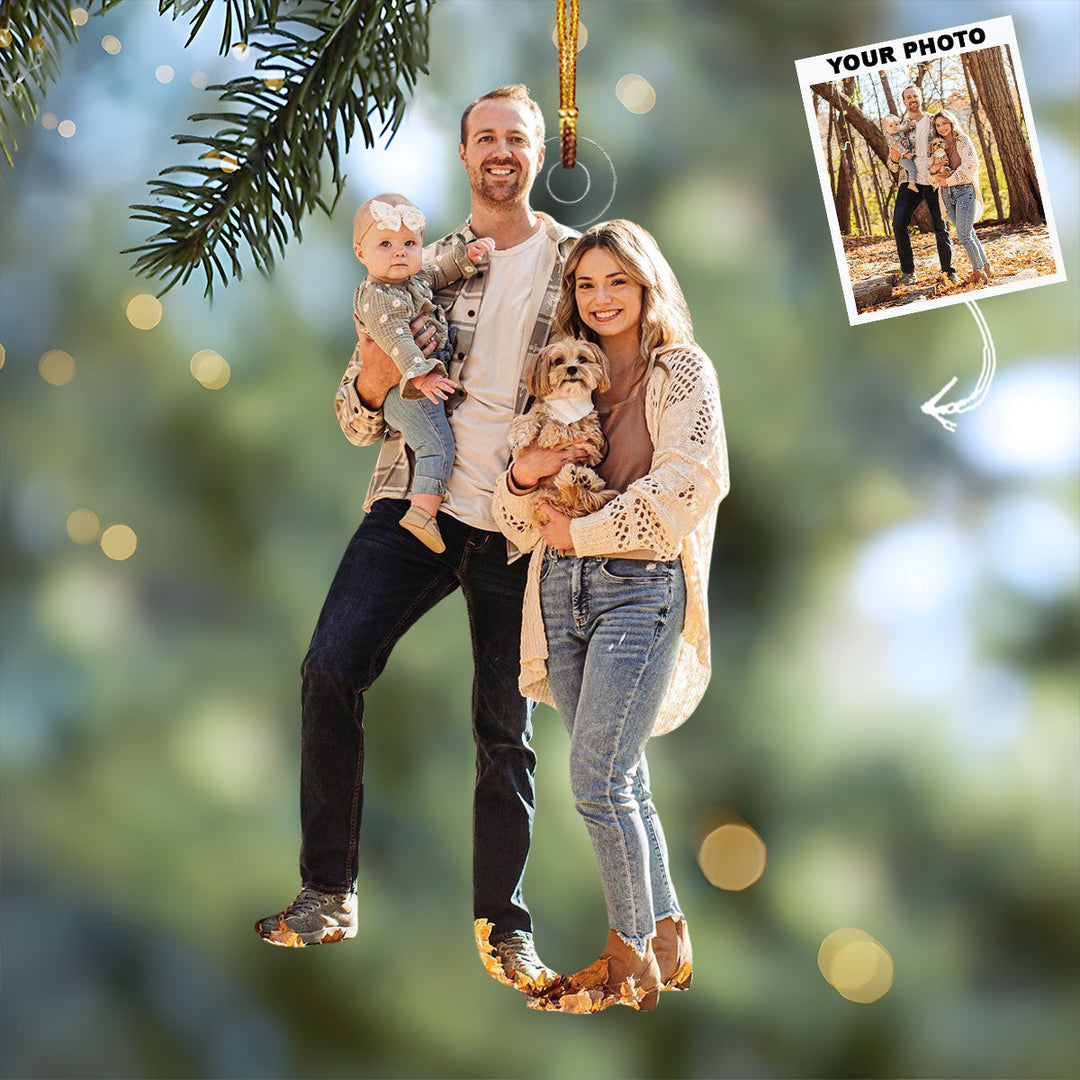 Home Sweet Family - Personalized Photo Mica Ornament - Gift For Family, Family Members