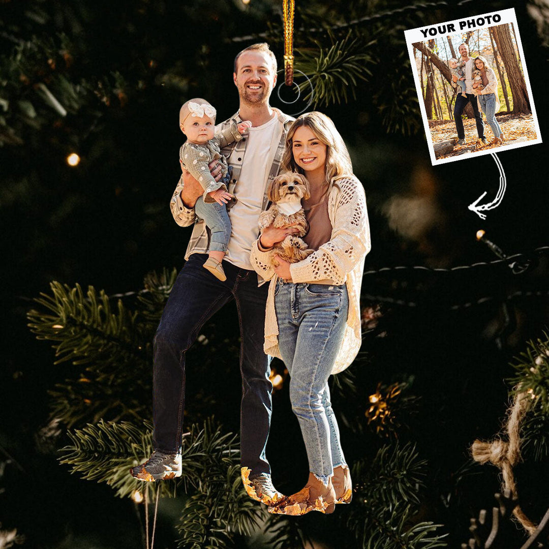 Home Sweet Family - Personalized Photo Mica Ornament - Gift For Family, Family Members