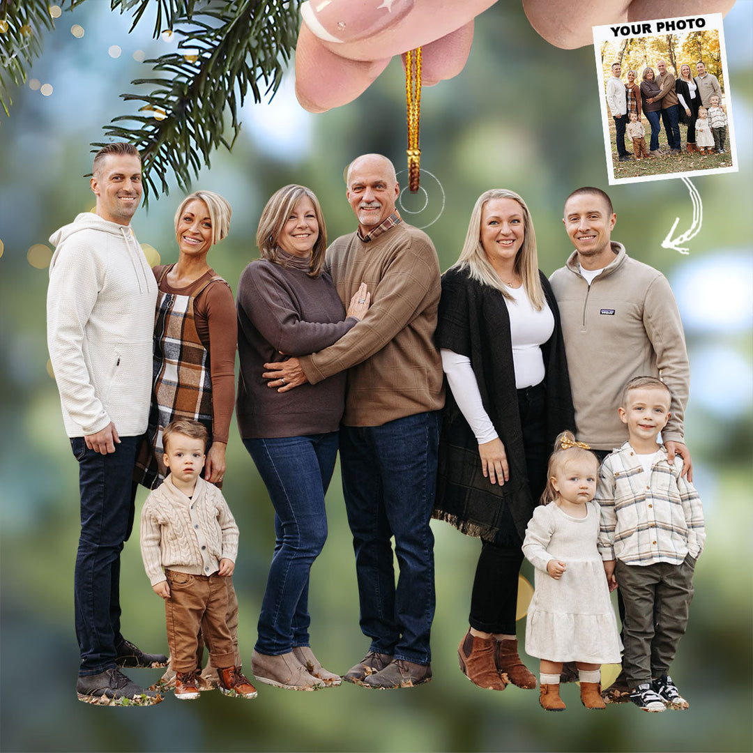 Joyful Gathering - Personalized Photo Mica Ornament - Gift For Family, Family Members
