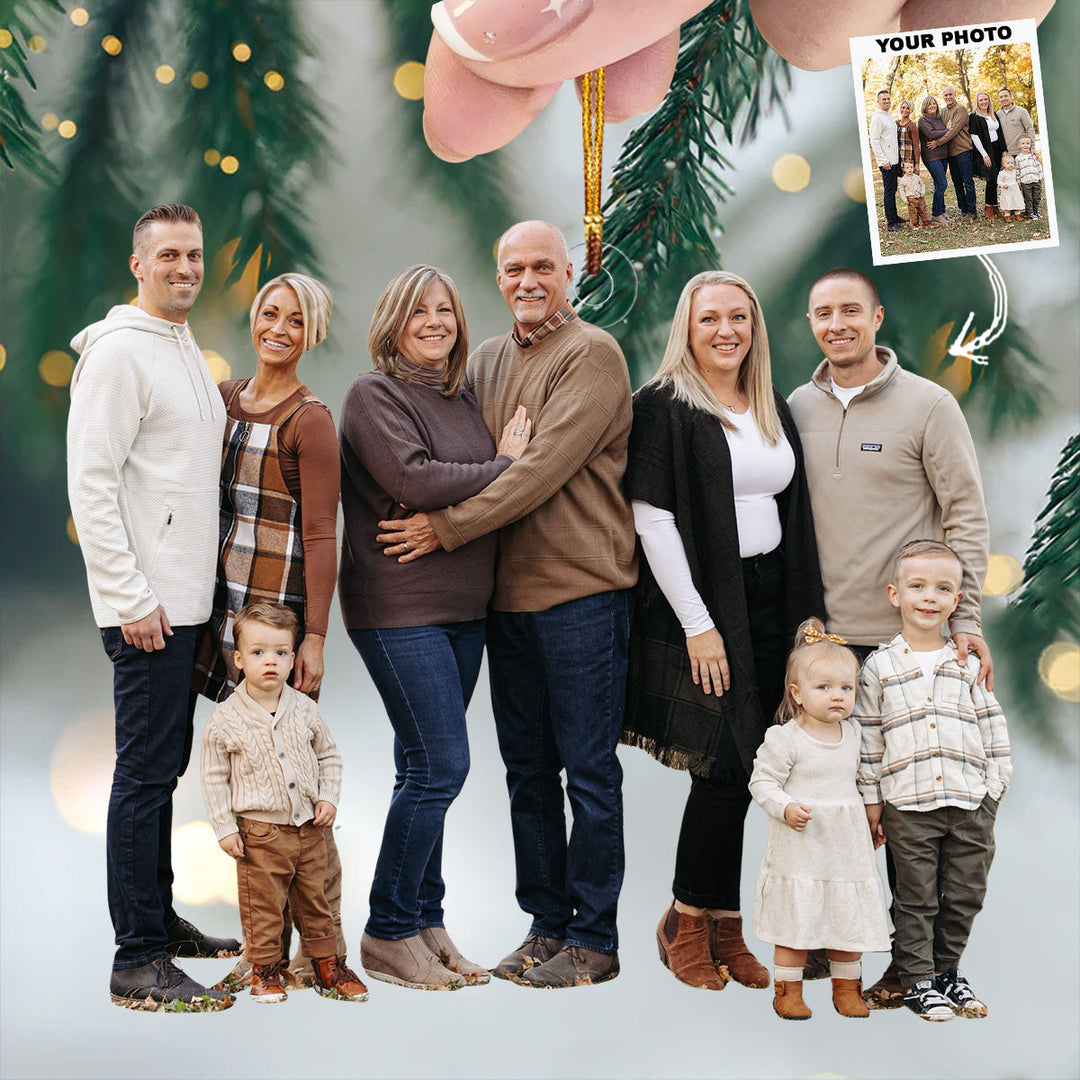Joyful Gathering - Personalized Photo Mica Ornament - Gift For Family, Family Members