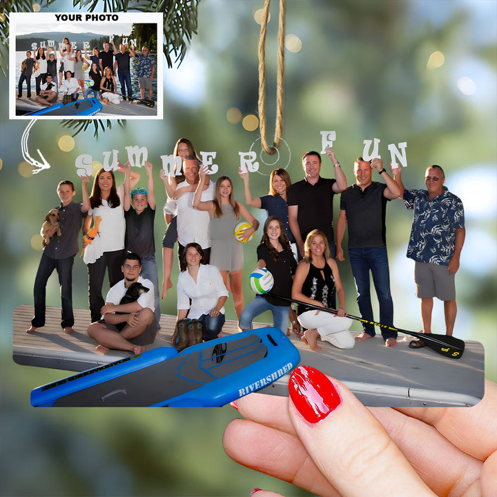 Where Life Begins And Love Never Ends - Personalized Photo Mica Ornament - Gift For Family, Family Members