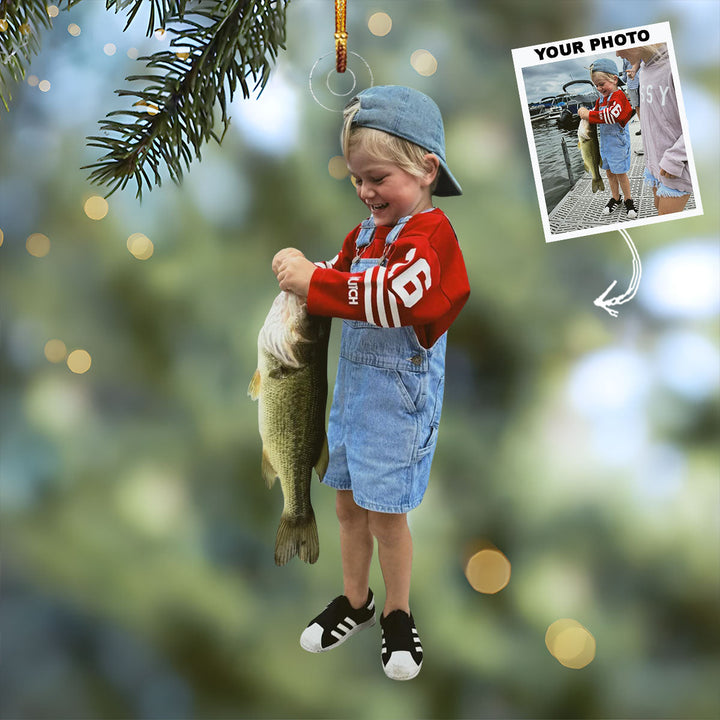 Tiny Tacklebox - Personalized Photo Mica Ornament - Gift For Fishing Lovers